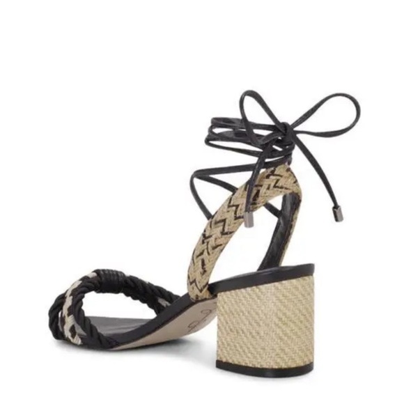 Dolce Vita black cream Prim Ankle Wrap Pointed Toe block heel Sandals size 11 - Picture 5 of 8